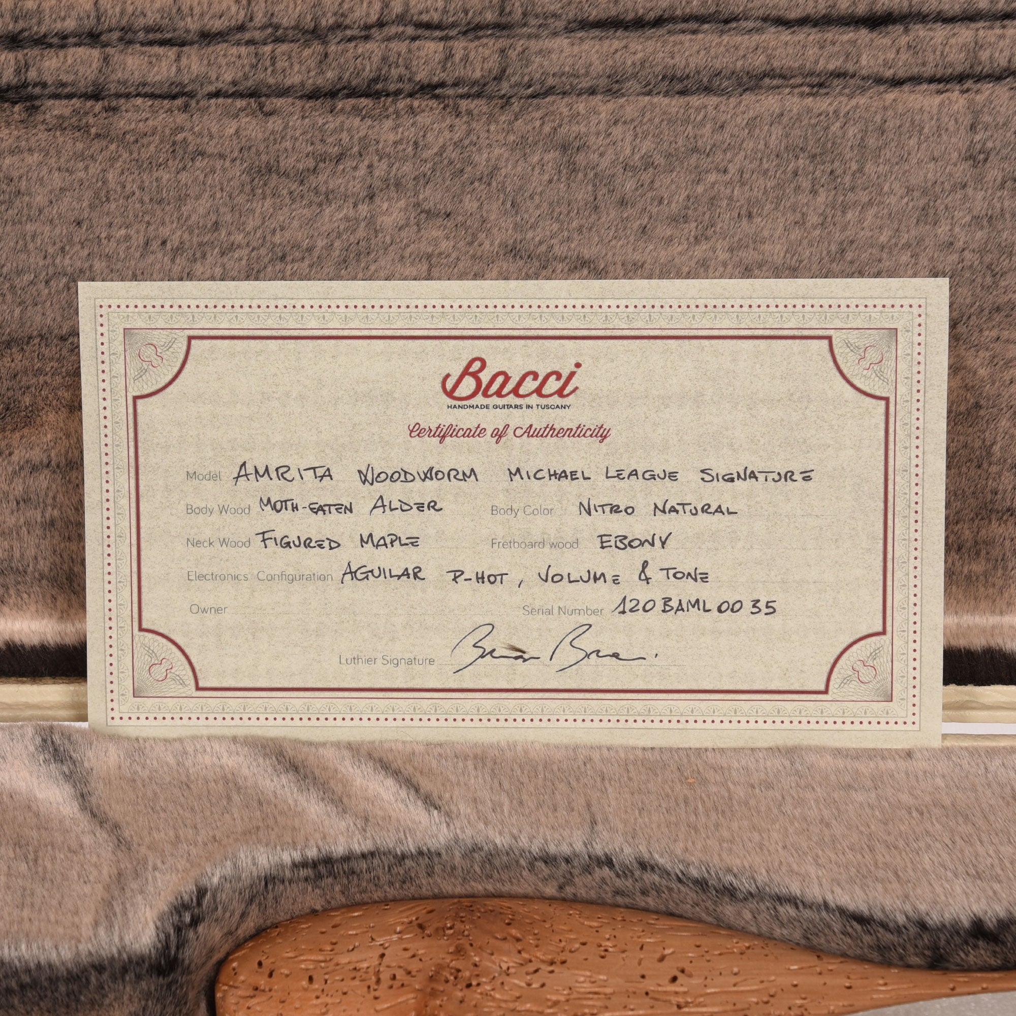 Bacci Michael League Signature Amrita Woodworm IV Bass Natural Bass Guitars / 4-String