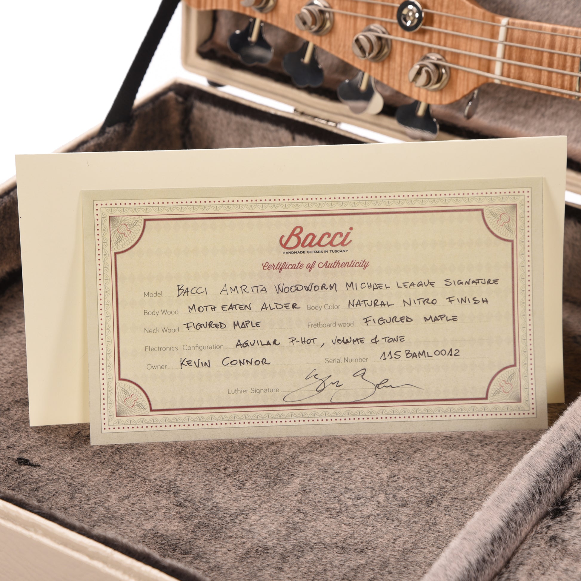 Bacci Custom Michael League Signature Amrita Woodworm IV Bass Natural Bass Guitars / 5-String or More