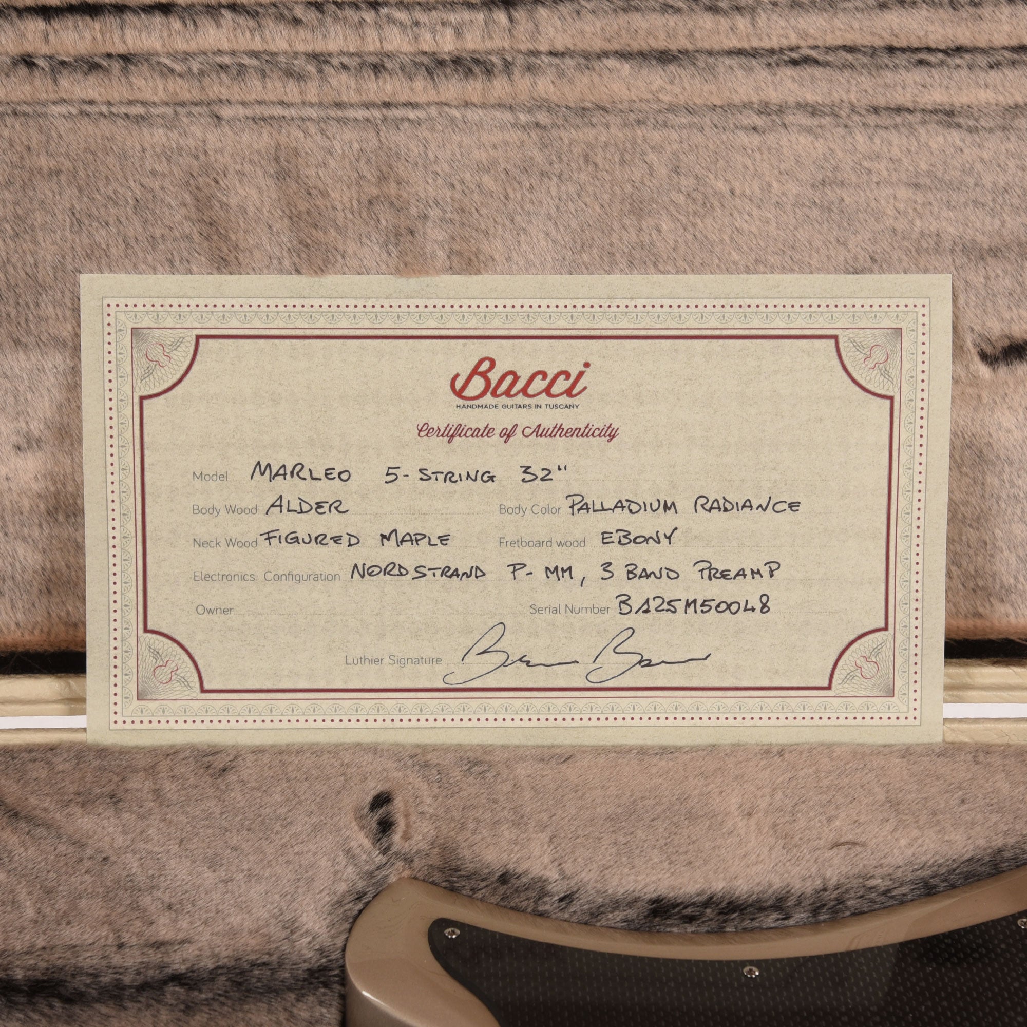 Bacci Palladium Marleo 5-String Bass Grey Bass Guitars / 5-String or More