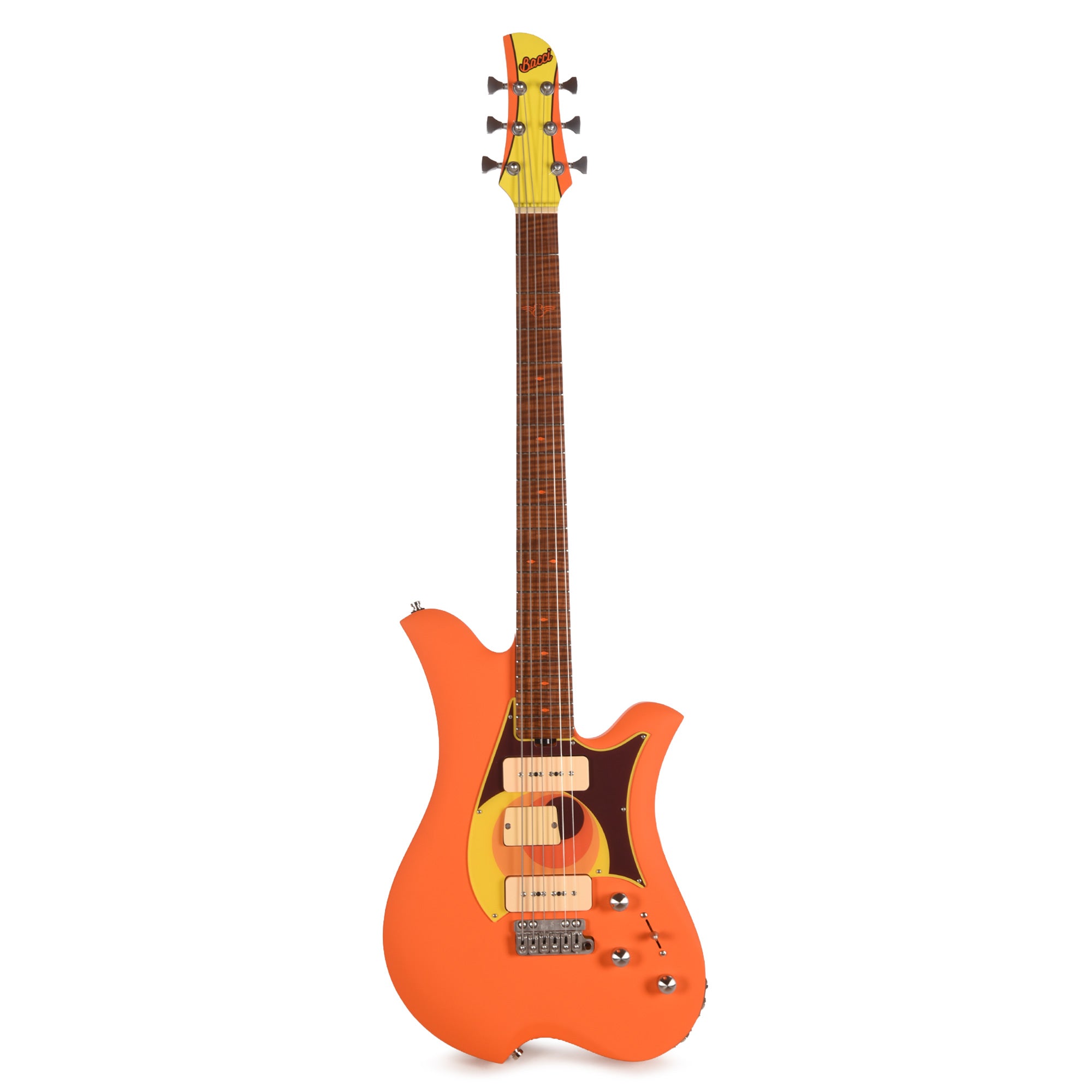 Bacci Leonardo Parato Bacci Orange Circles Roasted Figured Maple Neck w/Vegatrem Electric Guitars