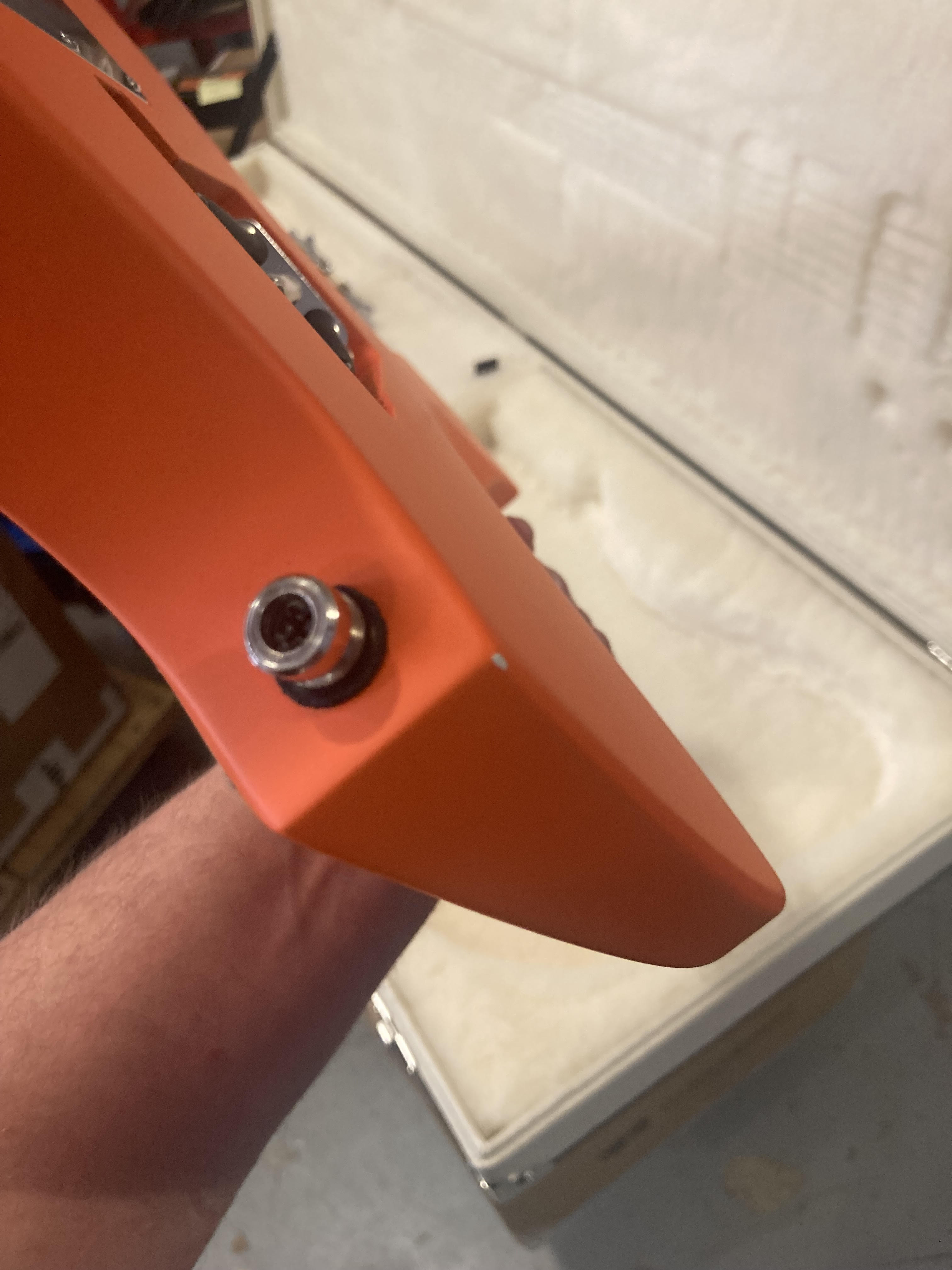 Bacci Leonardo Parato Bacci Orange Circles Roasted Figured Maple Neck w/Vegatrem Electric Guitars