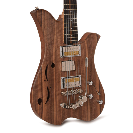 Bacci Leonardo Soffio Noce Dual Output Baritone Semi-Hollow Walnut Natural Electric Guitars / Baritone