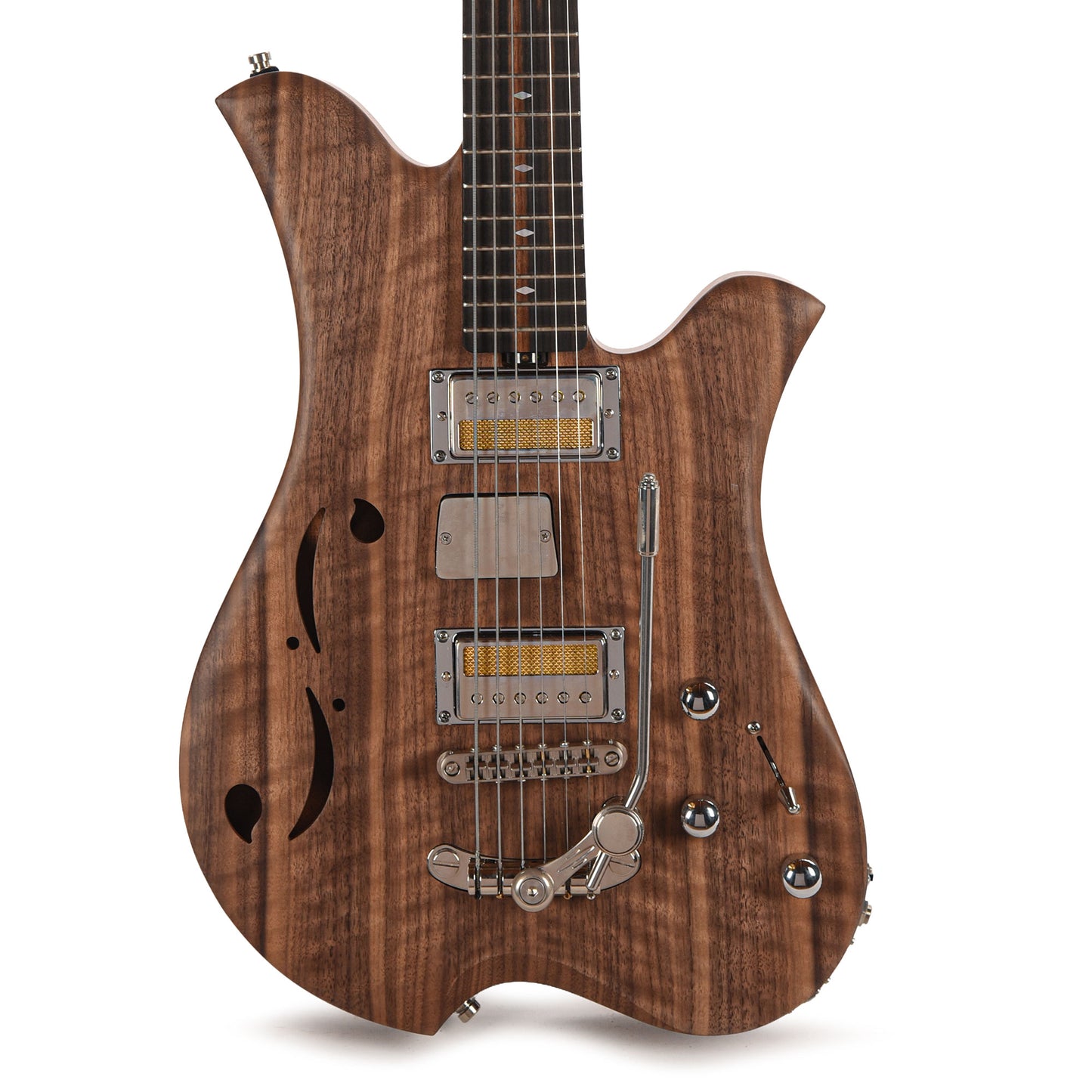 Bacci Leonardo Soffio Noce Dual Output Baritone Semi-Hollow Walnut Natural Electric Guitars / Baritone