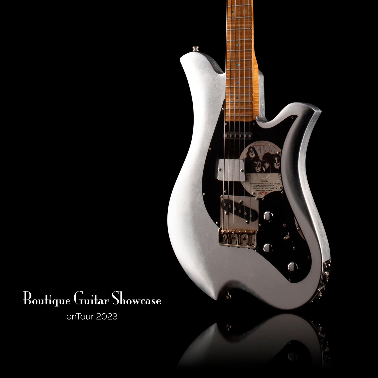 Bacci Leonardo Dual Output Baritone "KISS Dynasty" Silver Foil Electric Guitars / Solid Body