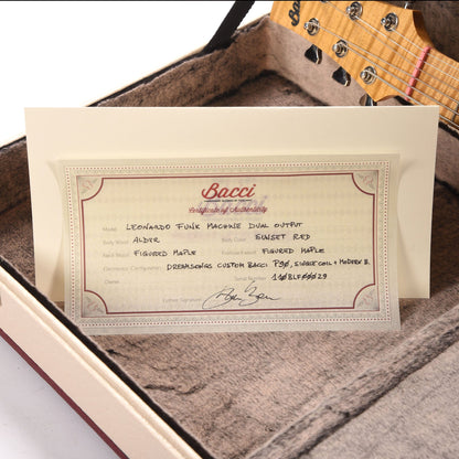 Bacci Leonardo Dual Output Baritone Sunset Red Electric Guitars / Solid Body