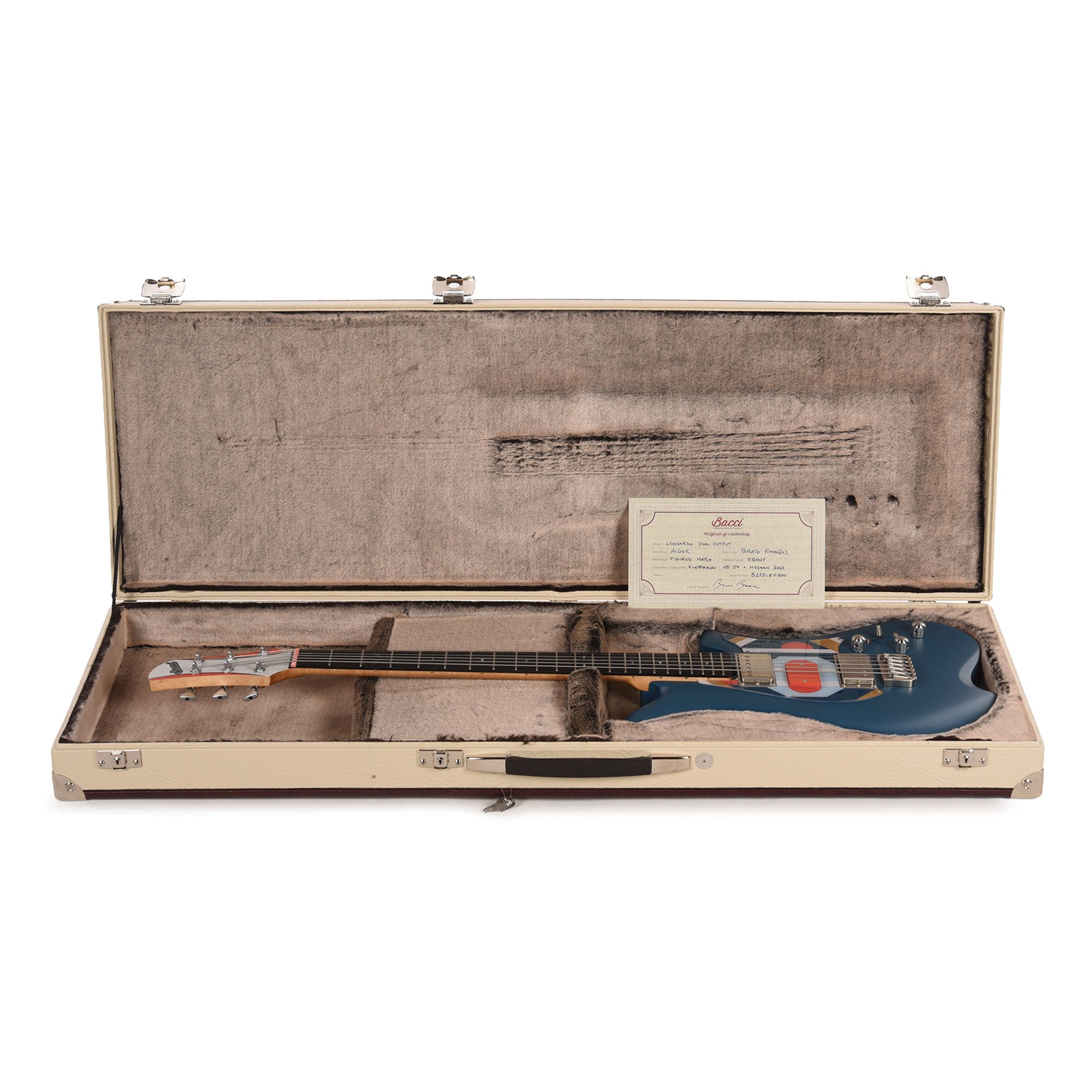 Bacci Leonardo Parato Rhombus Dual Output Baritone Red Alder Dark Blue Electric Guitars / Solid Body