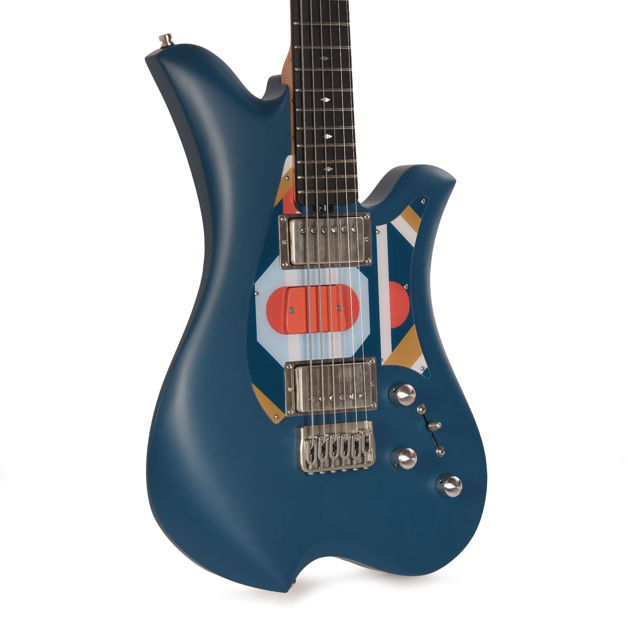 Bacci Leonardo Parato Rhombus Dual Output Baritone Red Alder Dark Blue Electric Guitars / Solid Body