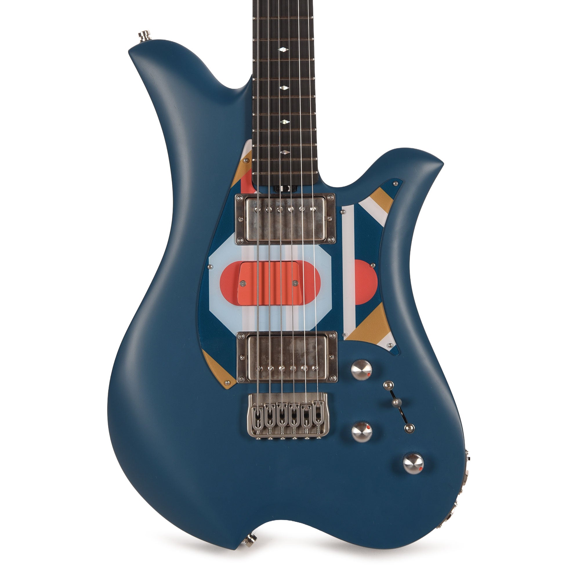 Bacci Leonardo Parato Rhombus Dual Output Baritone Red Alder Dark Blue Electric Guitars / Solid Body