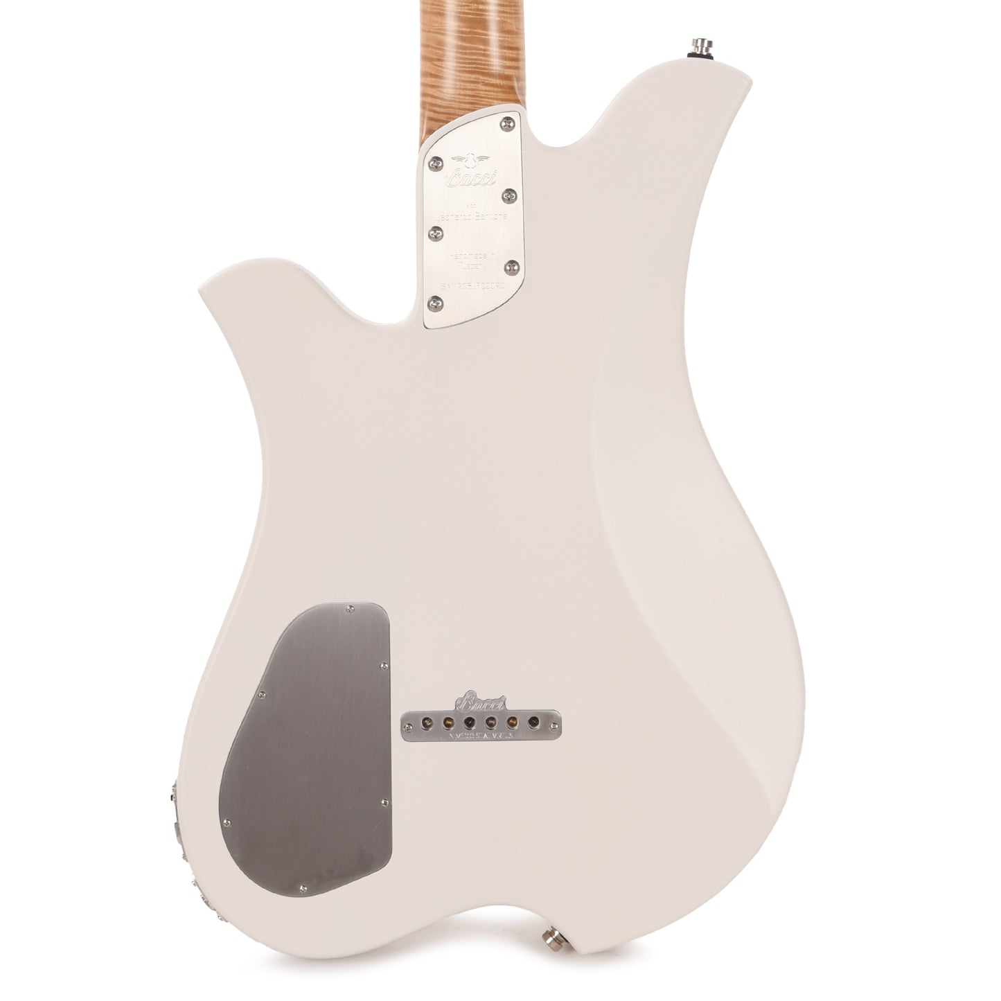 Bacci Leonardo Parato Slalom Dual Output Baritone Red Alder Clear White Bacci Electric Guitars / Solid Body