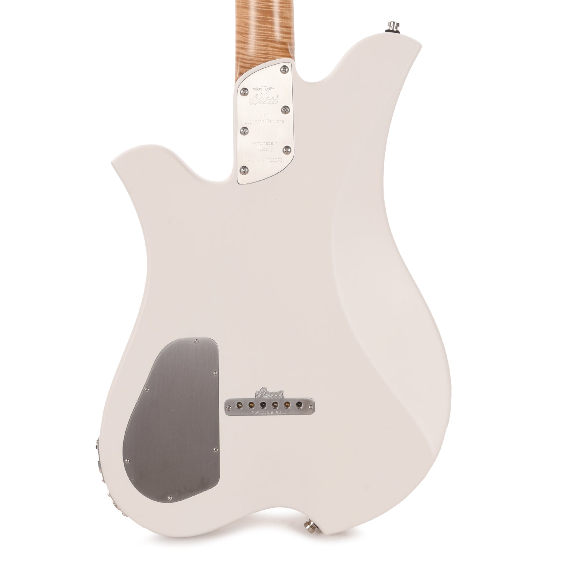 Bacci Leonardo Parato Slalom Dual Output Baritone Red Alder Clear White Bacci Electric Guitars / Solid Body