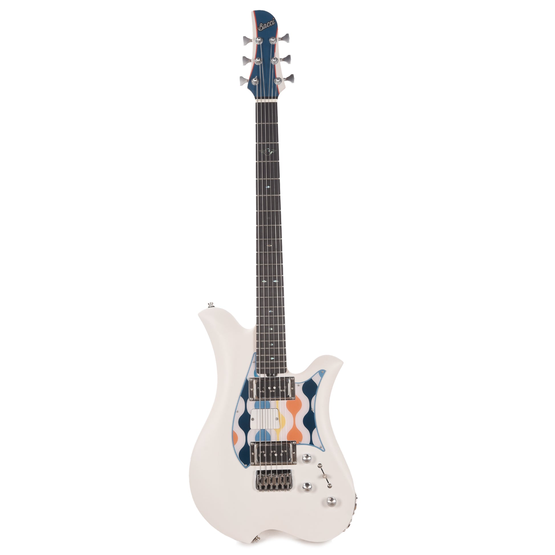 Bacci Leonardo Parato Slalom Dual Output Baritone Red Alder Clear White Bacci Electric Guitars / Solid Body