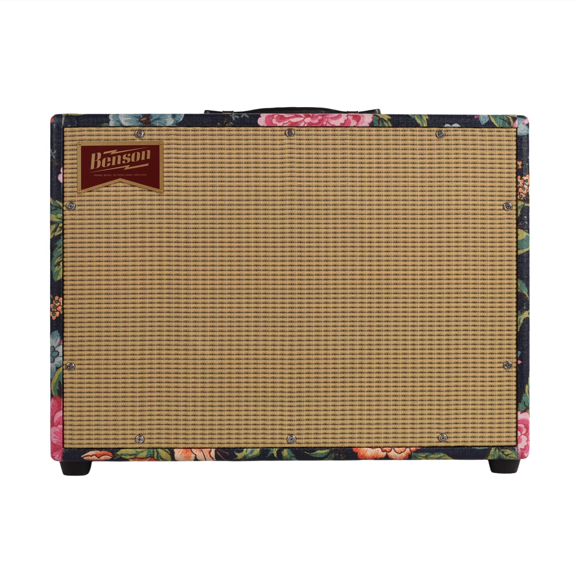 Benson Monarch Reverb Plus 15w 1x12 Combo Amp Navy Blue Floral w/ Wheat Cloth Amplifiers