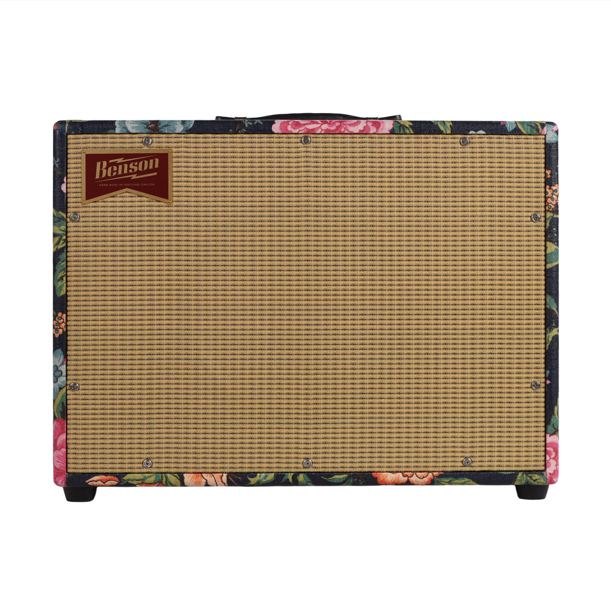 Benson Monarch Reverb Plus 15w 1x12 Combo Amp Navy Blue Floral w/ Wheat Cloth Amplifiers