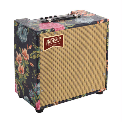 Benson Nathan Junior Reverb 5w 1x10 Combo Amp Navy Blue Floral w/ Wheat Cloth Amplifiers