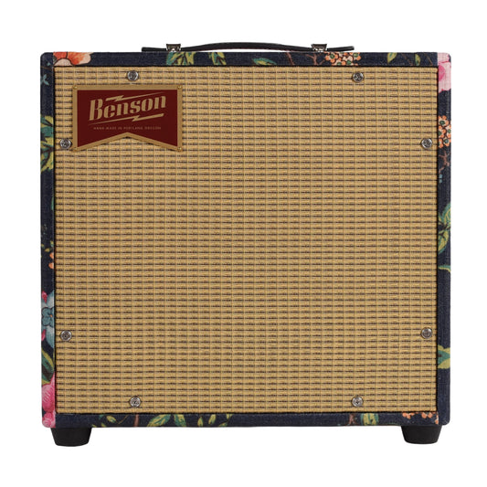 Benson Vinny Reverb 5w 1x10 Combo Amp Navy Blue Floral w/ Wheat Cloth Amplifiers