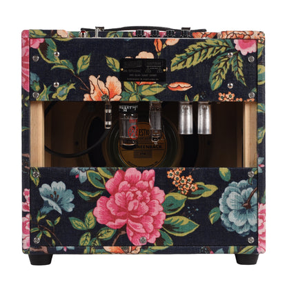 Benson Vinny Reverb 5w 1x10 Combo Amp Navy Blue Floral w/ Wheat Cloth Amplifiers