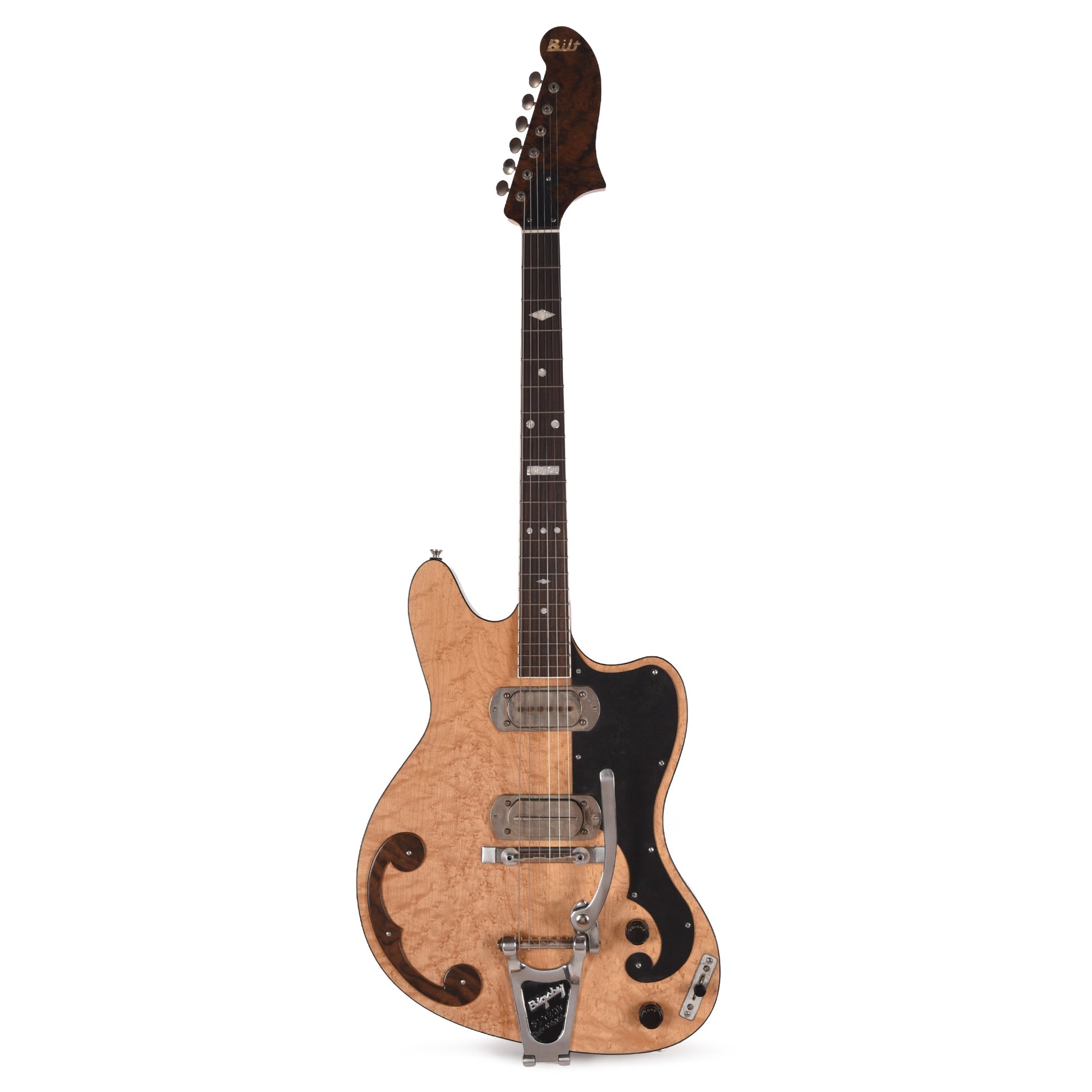 BilT P. Bigsby Zaftig Birdseye Maple/Walnut Satin w/Mojo P.A.B. Pickups Electric Guitars / Solid Body