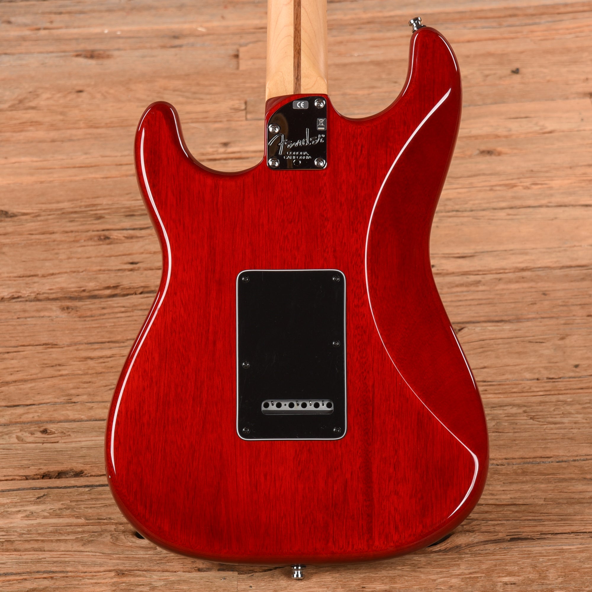 Fender American Channel Bound Stratocaster Neck With Deluxe Stratocaster Body Crimson Red Transparent 2020