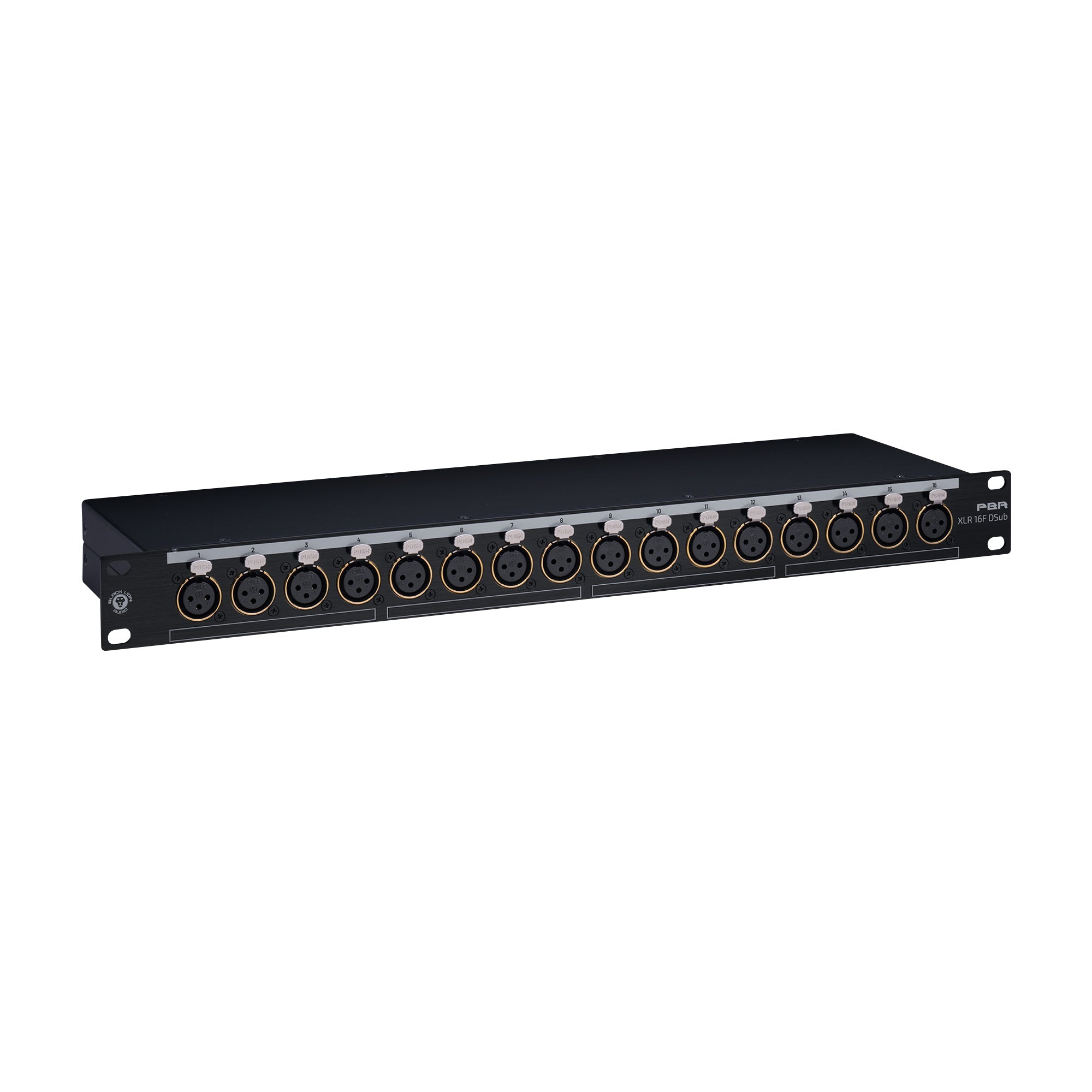 Black Lion Audio PBR XLR 16F DSub 16 Point Gold Plated XLR Female Patchbay w/ DSUB Outs Patchbays