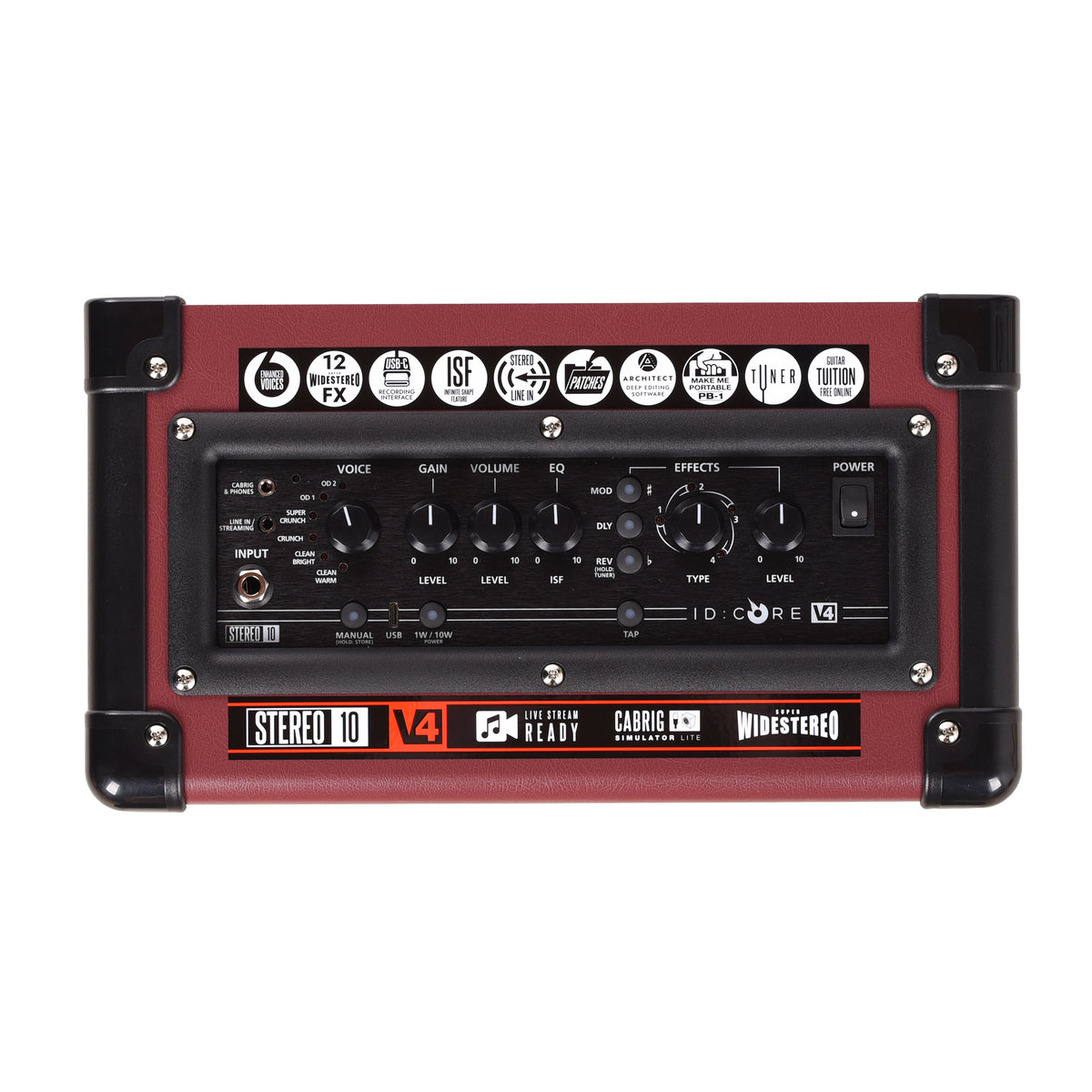 Blackstar ID:Core 10 V4 10W Stereo Digital Combo Amp AIMM Exclusive Oxblood Red Amplifiers