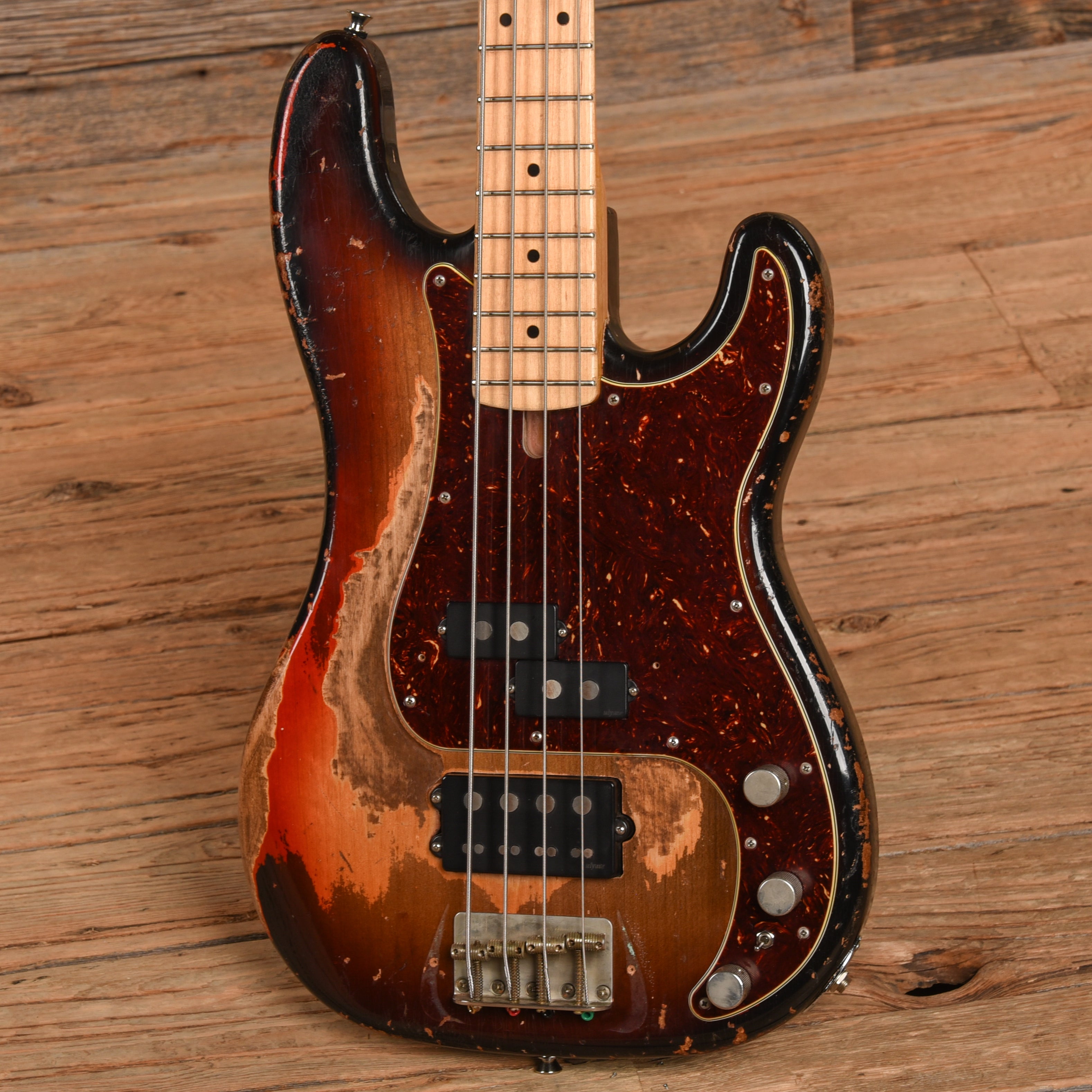 Bluesman Vintage Deville Heavy Relic Sunburst Bass Guitars / 4-String