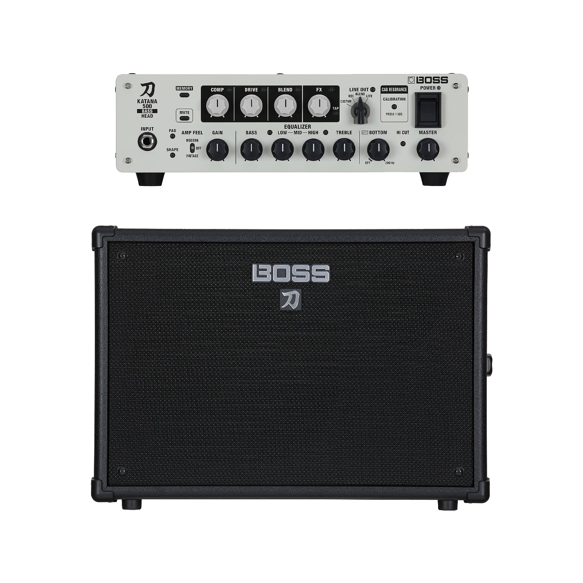 Boss Katana 1x12 Bass Amplifier Cabinet and 500w Bass Amplifier Head Bundle Amps / Bass Amps / Bass Cabinets
