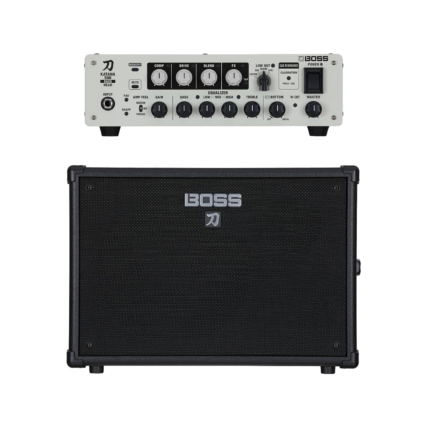 Boss Katana 1x12 Bass Amplifier Cabinet and 500w Bass Amplifier Head Bundle Amps / Bass Amps / Bass Cabinets