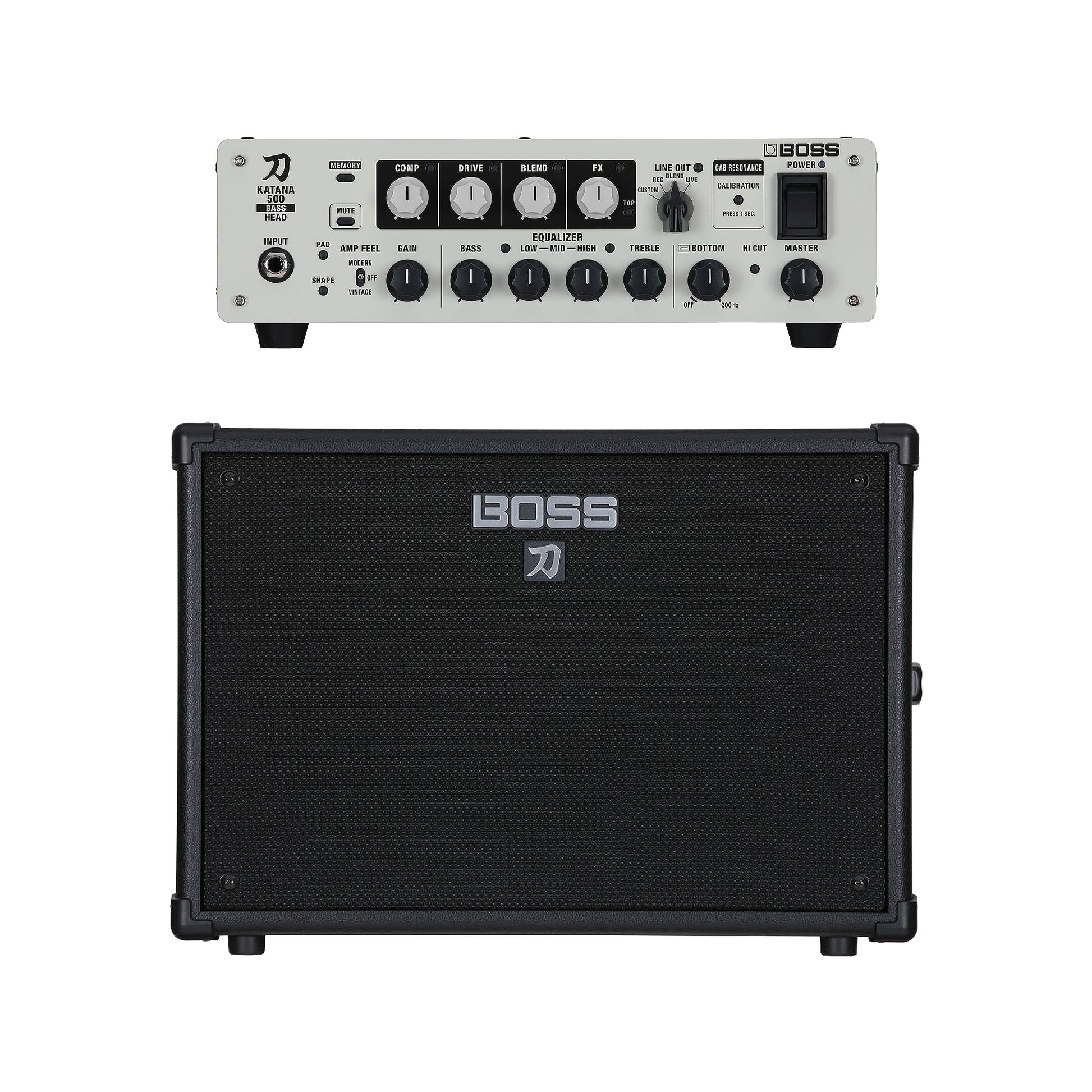 Boss Katana 1x12 Bass Amplifier Cabinet and 500w Bass Amplifier Head Bundle Amps / Bass Amps / Bass Cabinets