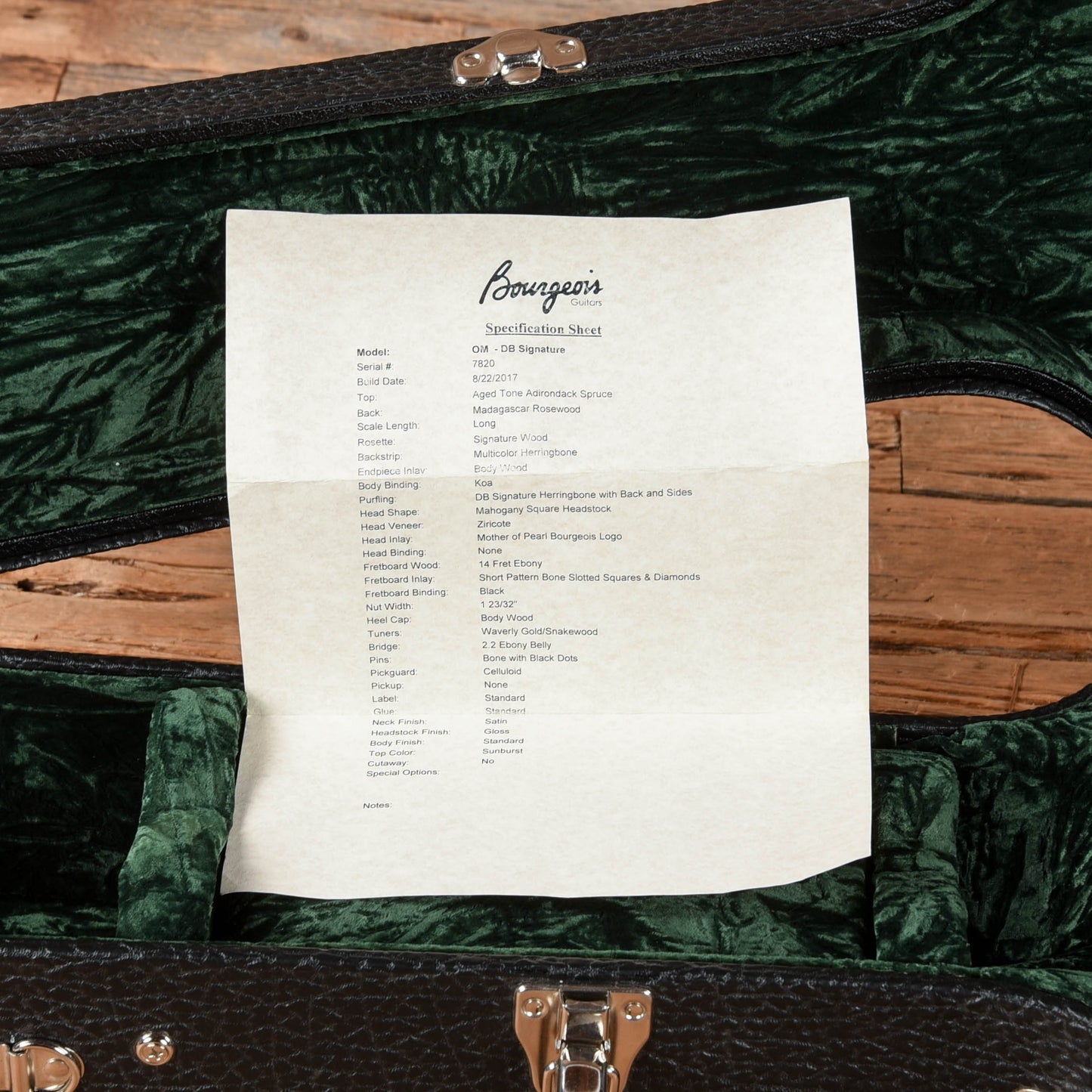 Bourgeois Legacy Series DB Signature OM Sunburst 2017 Acoustic Guitars