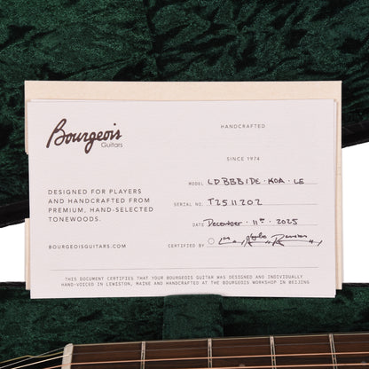 Bourgeois Downeast Series Hawaiian Bourgeois Blues Koa Acoustic Guitars / Concert