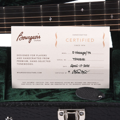 Bourgeois Touchstone Vintage D Alaskan Sitka/Indian Rosewood Natural Acoustic Guitars / Dreadnought