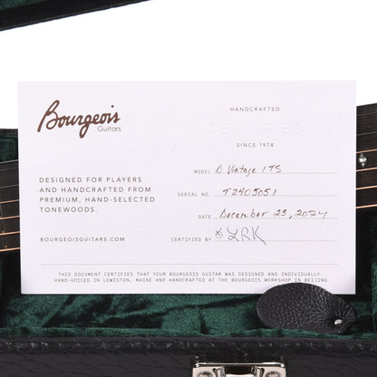 Bourgeois Touchstone Vintage D Alaskan Sitka/Indian Rosewood Natural Acoustic Guitars / Dreadnought