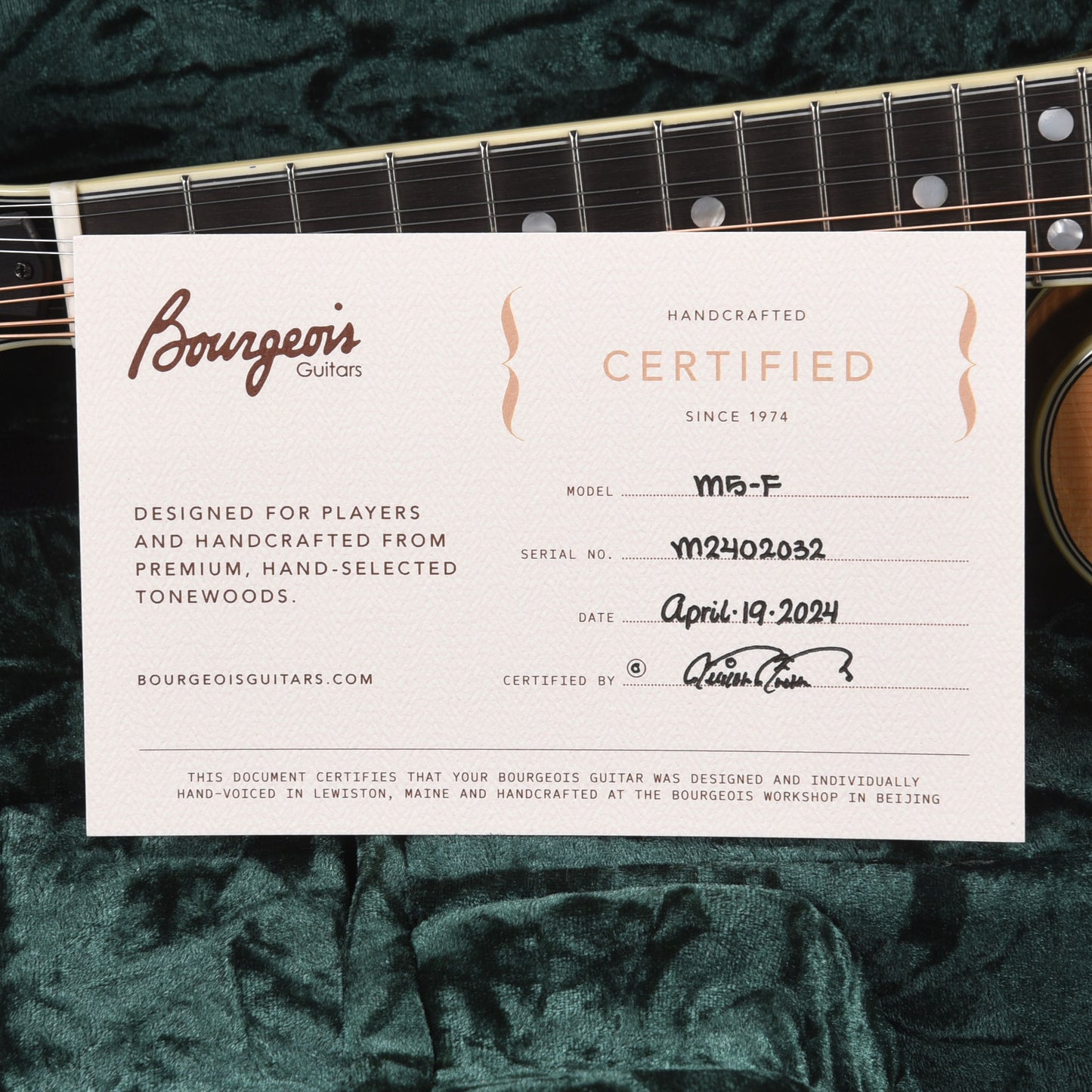 Bourgeois M5 F-Style Mandolin Aged Tone Torrefied Adirondack/Flamed Maple Natural Folk Instruments / Mandolins