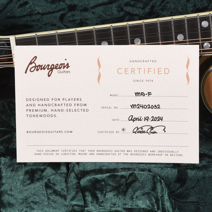 Bourgeois M5 F-Style Mandolin Aged Tone Torrefied Adirondack/Flamed Maple Natural Folk Instruments / Mandolins
