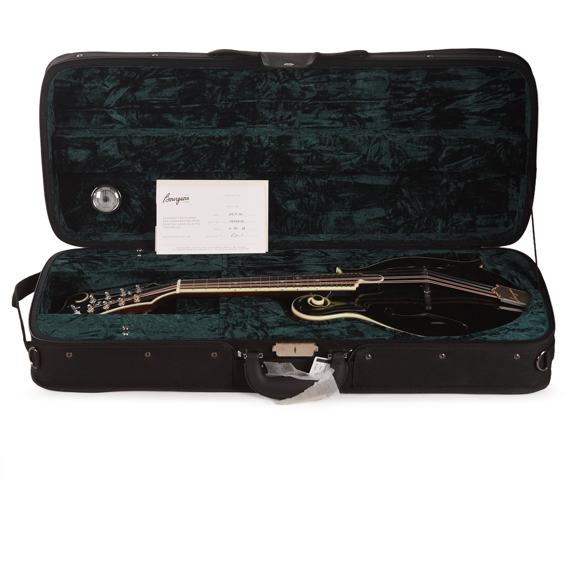 Bourgeois M5 F-Style Mandolin Aged Tone Torrefied Adirondack/Flamed Maple Black Mandolins