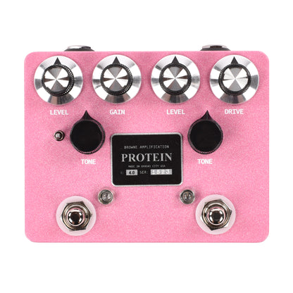 Browne Amplification Protein Dual Overdrive v4 Pedal Pink Effect Pedals