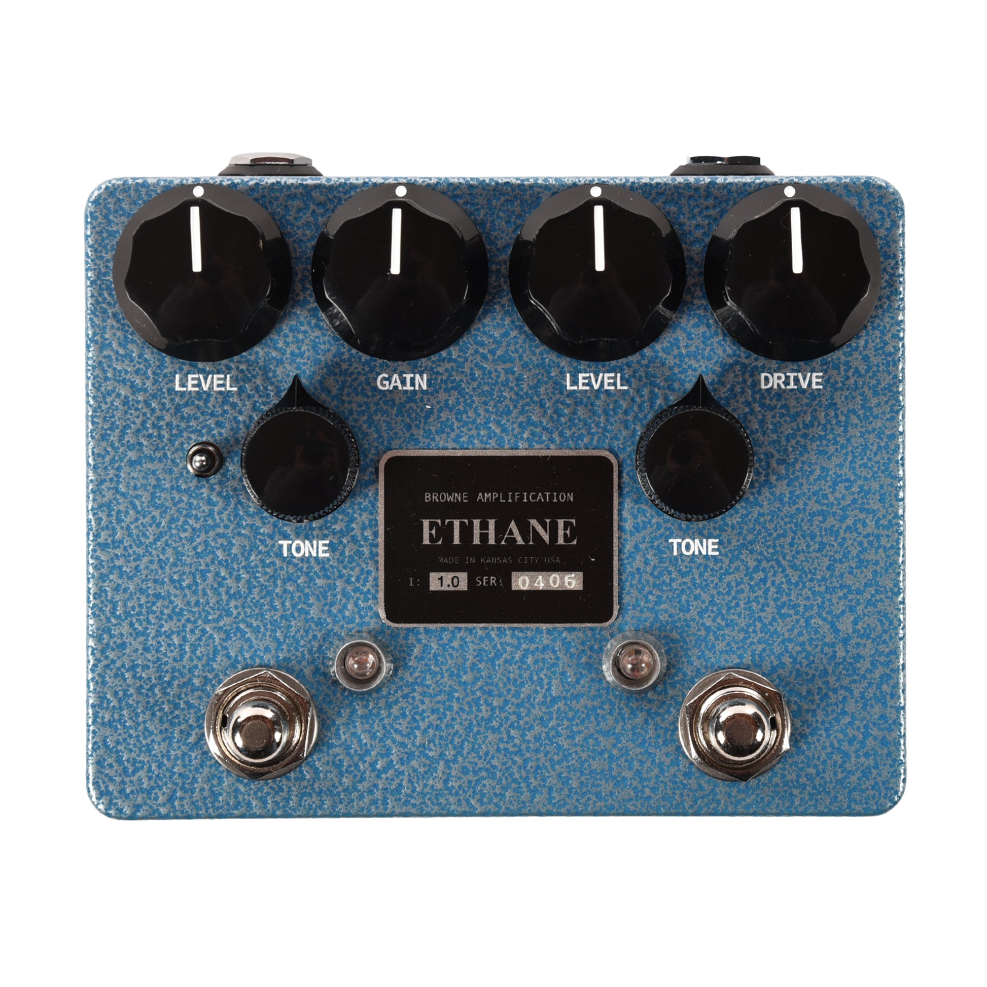 Browne Amplification Ethane Dual Overdrive Pedal Blue Silver Vein Effects and Pedals / Overdrive and Boost