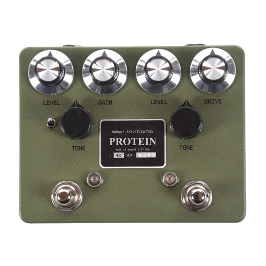 Browne Amplification Protein Dual Overdrive v4 Pedal Green Effects and Pedals / Overdrive and Boost