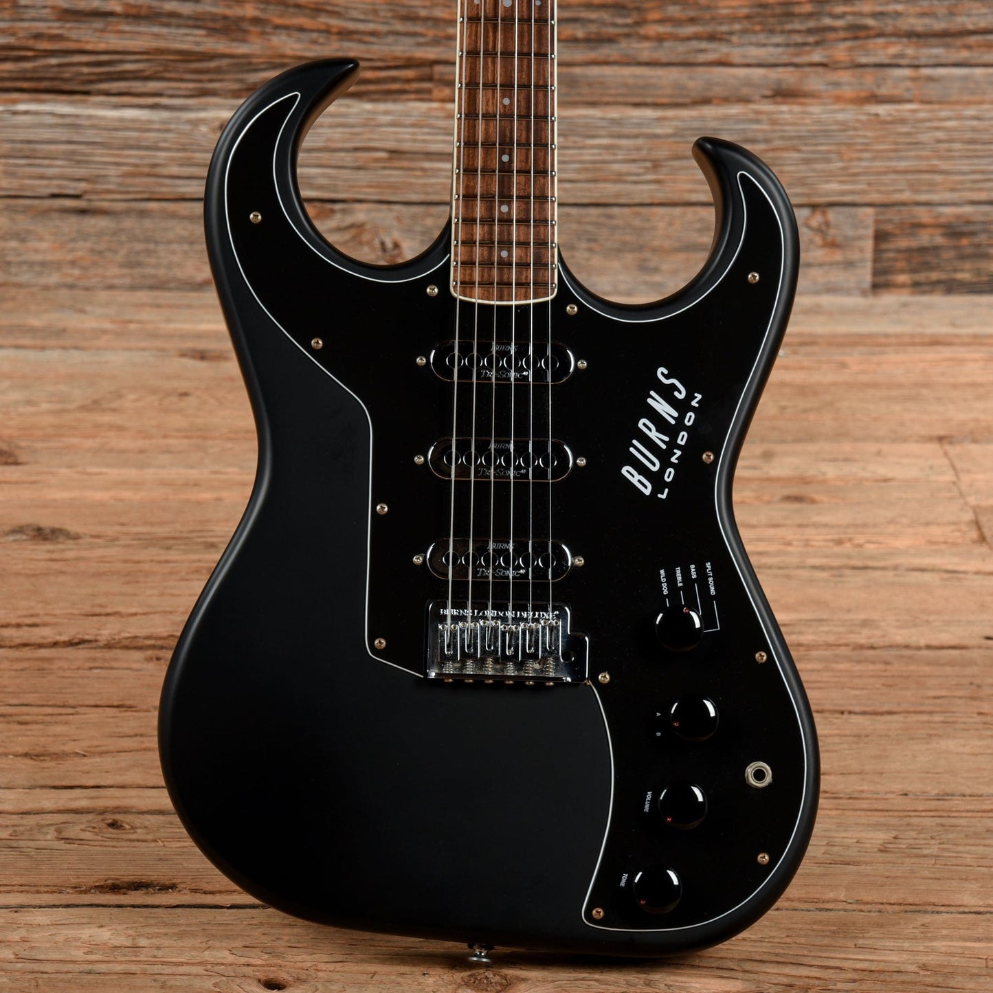 Burns Bison Series Flat Black Electric Guitars / Solid Body
