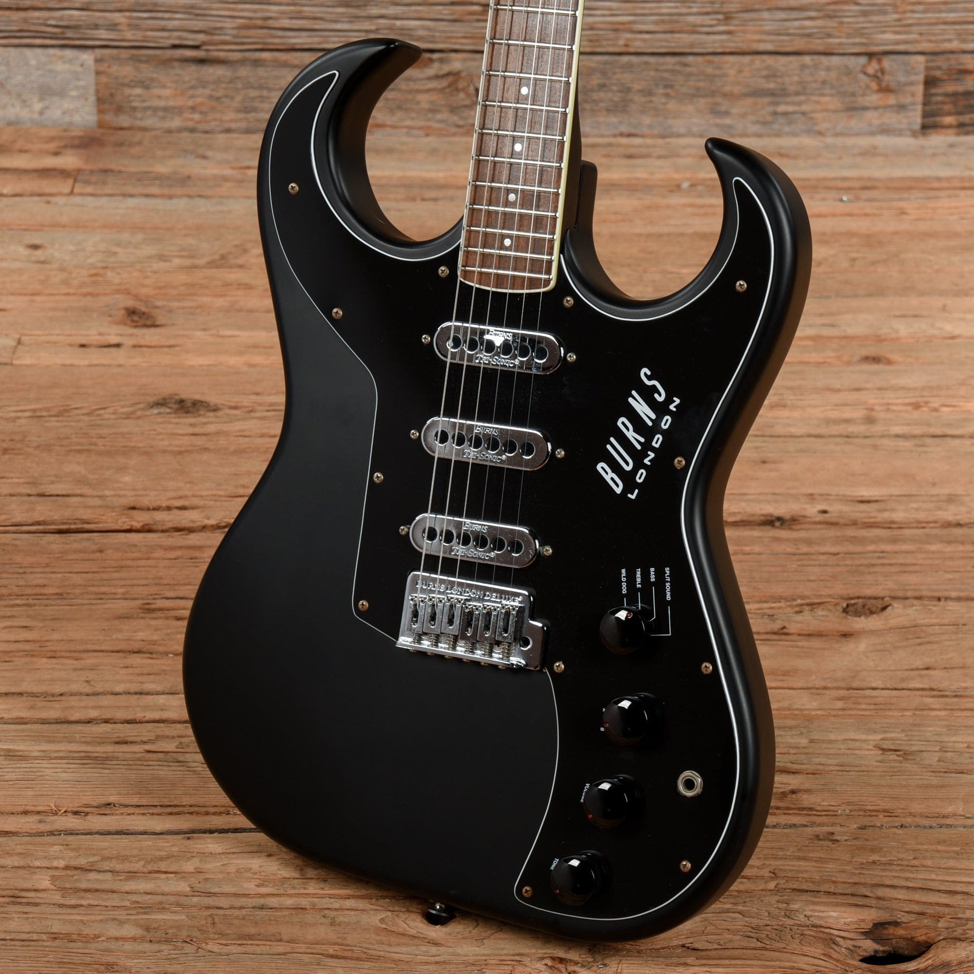 Burns Bison Series Flat Black Electric Guitars / Solid Body