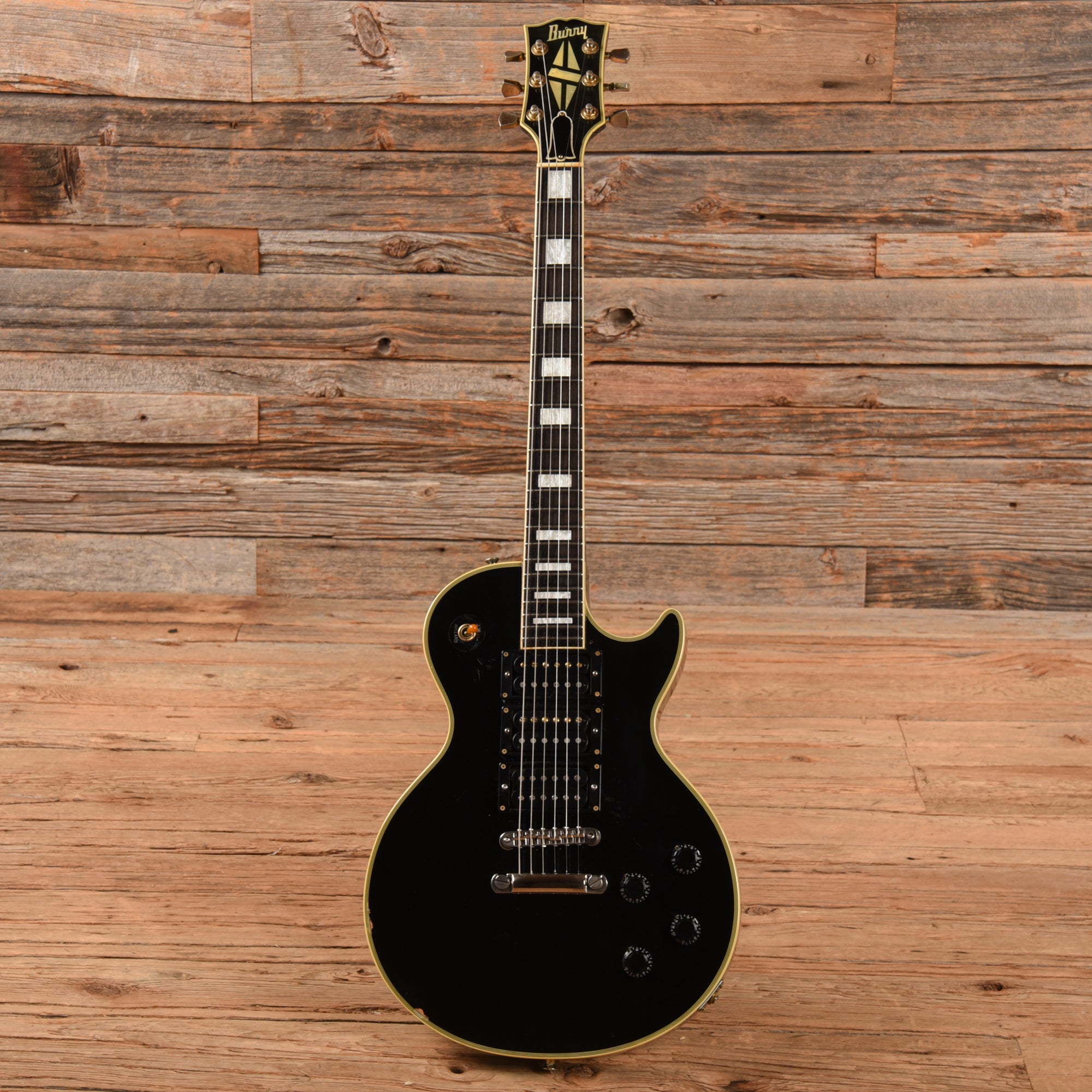 Burny 3-Pickup Singlecut Black Electric Guitars / Solid Body