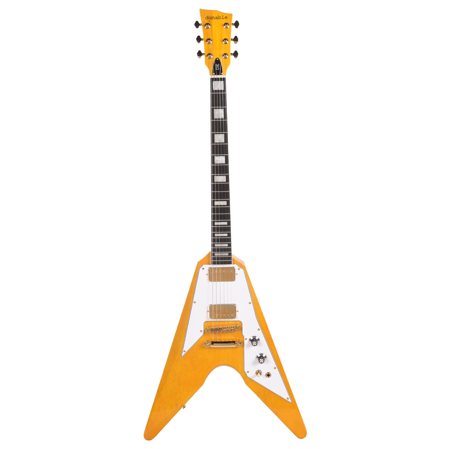 Dunable DE Asteroid Korina Aged Clear w/Bare Knuckle The Mule Humbuckers