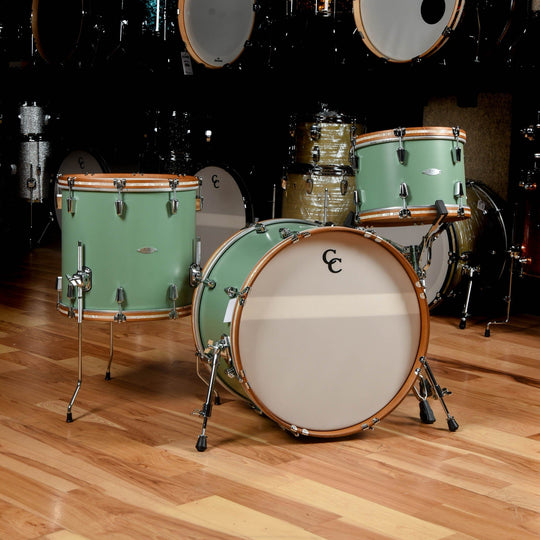 C&C Maple/Gum 13/16/22 3pc. Drum Kit Menta Green Satin w/Wood Hoops Drums and Percussion / Acoustic Drums / Full Acoustic Kits
