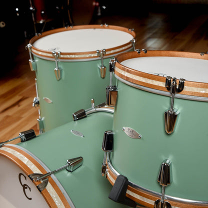 C&C Maple/Gum 13/16/22 3pc. Drum Kit Menta Green Satin w/Wood Hoops Drums and Percussion / Acoustic Drums / Full Acoustic Kits