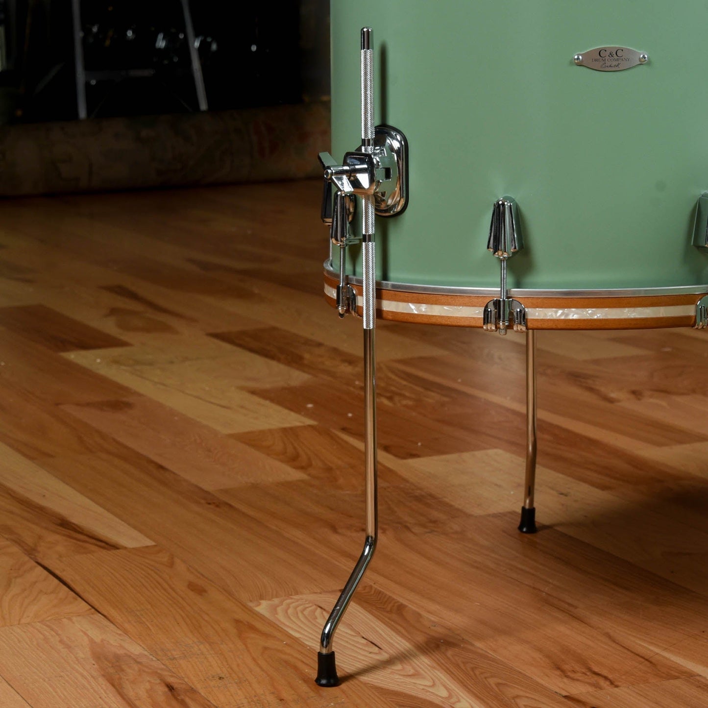 C&C Maple/Gum 13/16/22 3pc. Drum Kit Menta Green Satin w/Wood Hoops Drums and Percussion / Acoustic Drums / Full Acoustic Kits