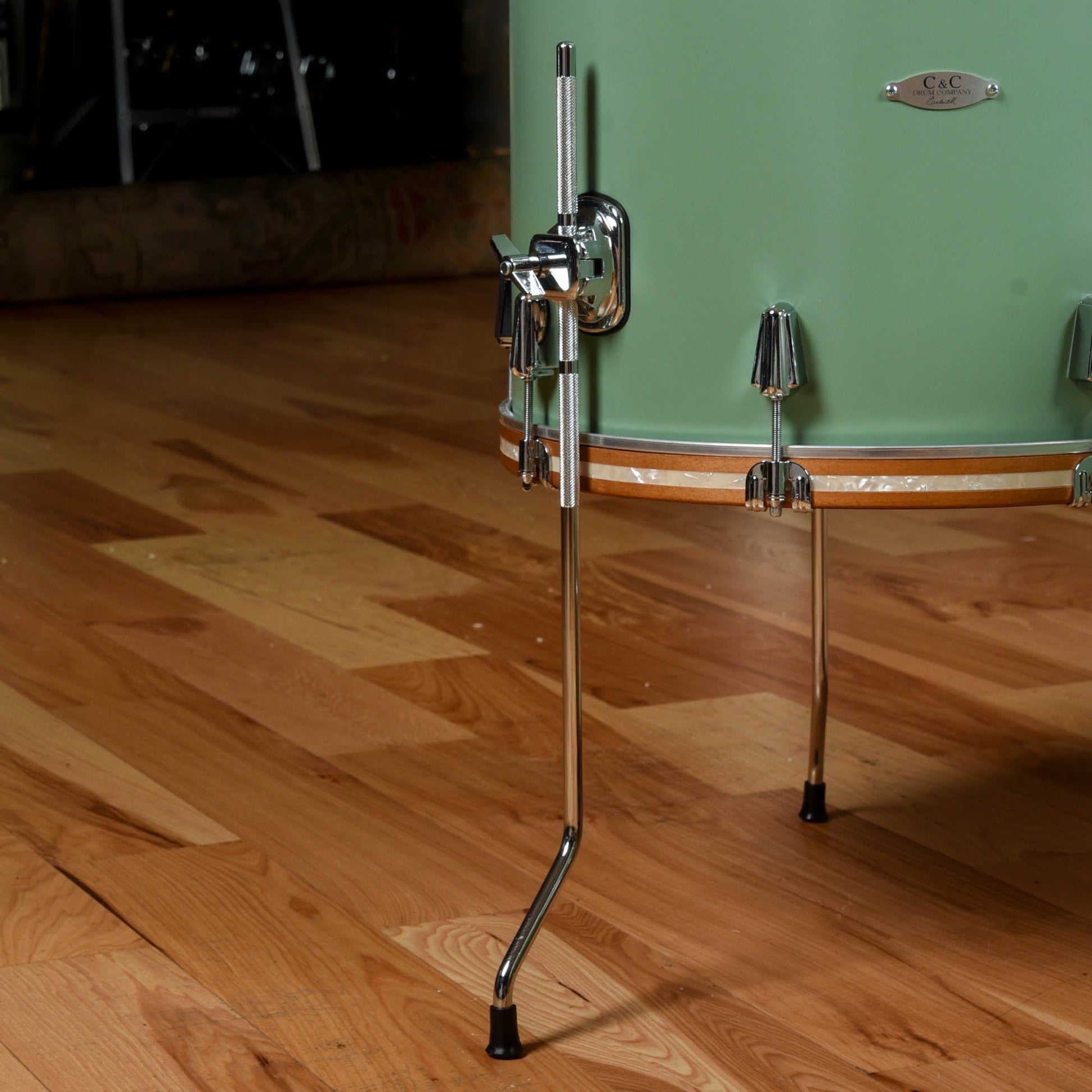 C&C Maple/Gum 13/16/22 3pc. Drum Kit Menta Green Satin w/Wood Hoops Drums and Percussion / Acoustic Drums / Full Acoustic Kits