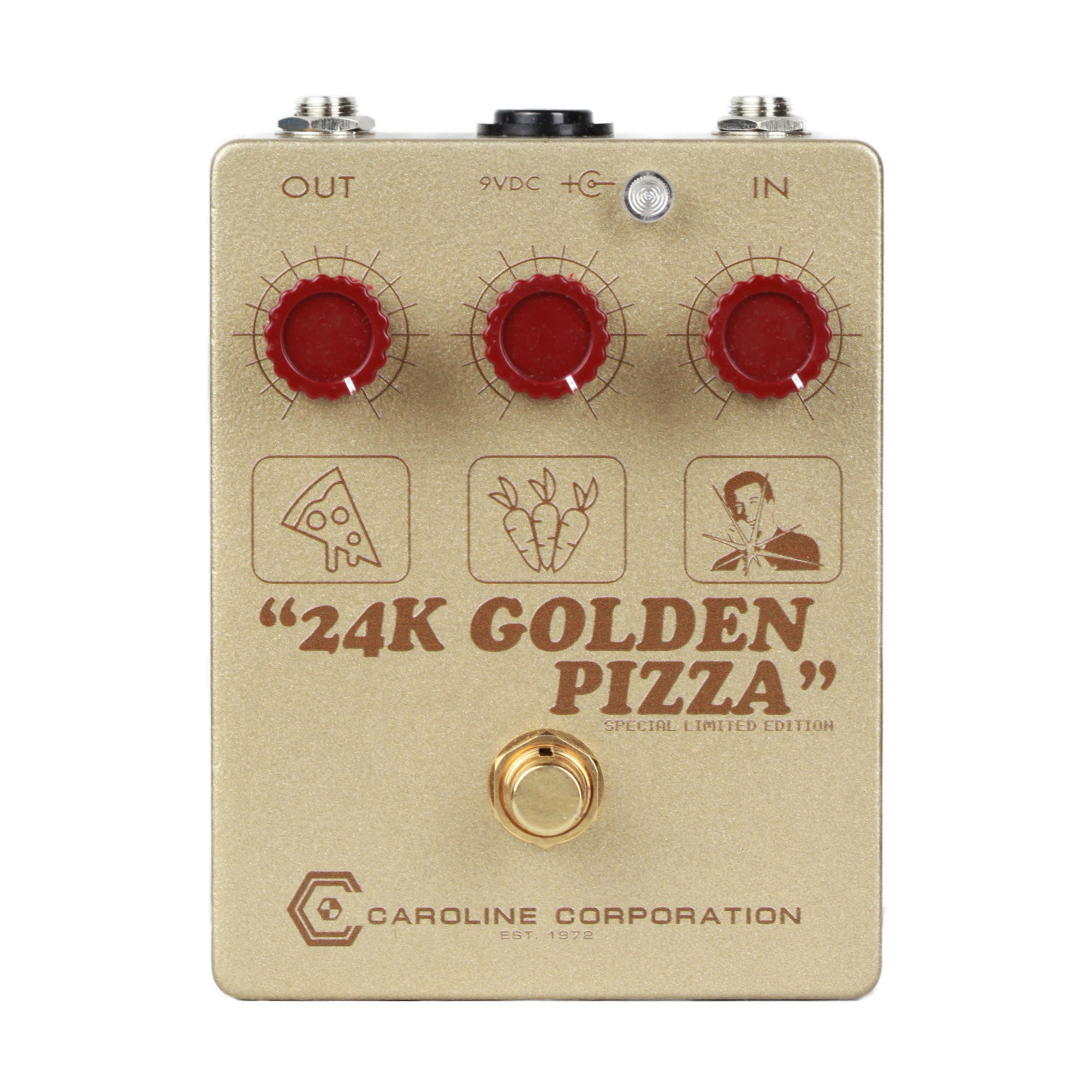 Caroline 24K Golden Pizza Limited Fuzzdrive Pedal Effect Pedals
