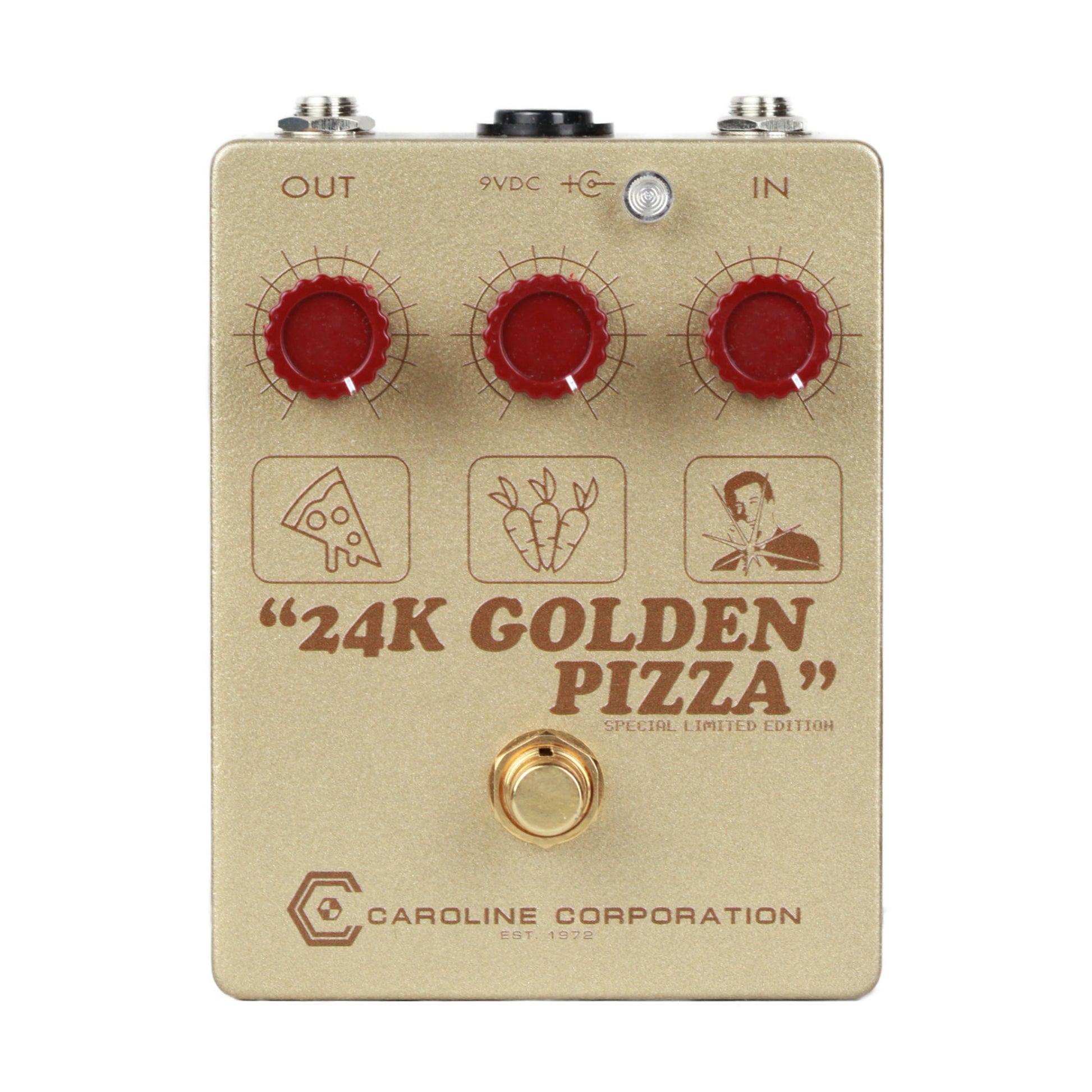 Caroline 24K Golden Pizza Limited Fuzzdrive Pedal Effect Pedals