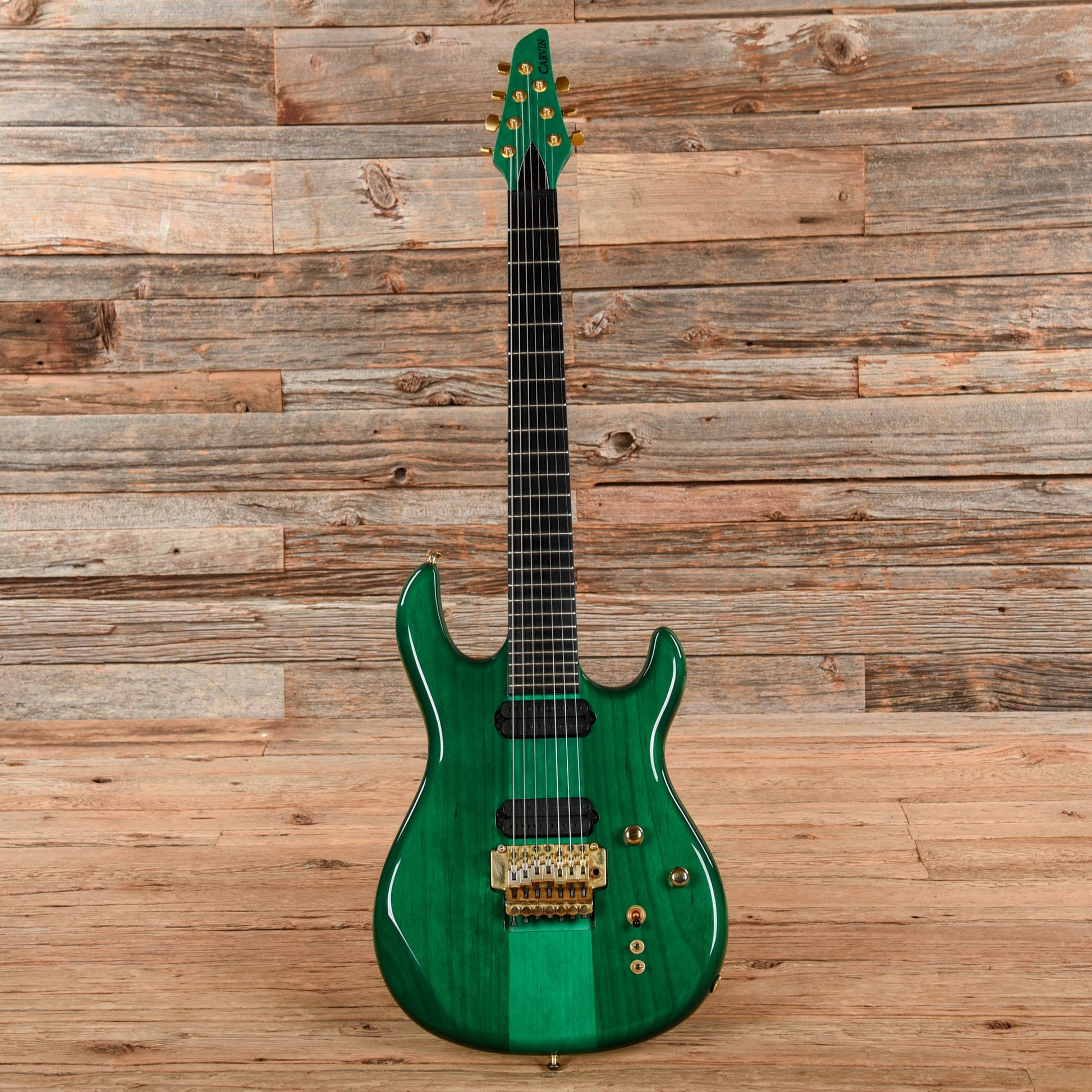 Carvin 7-String Transparent Green Electric Guitars / Solid Body