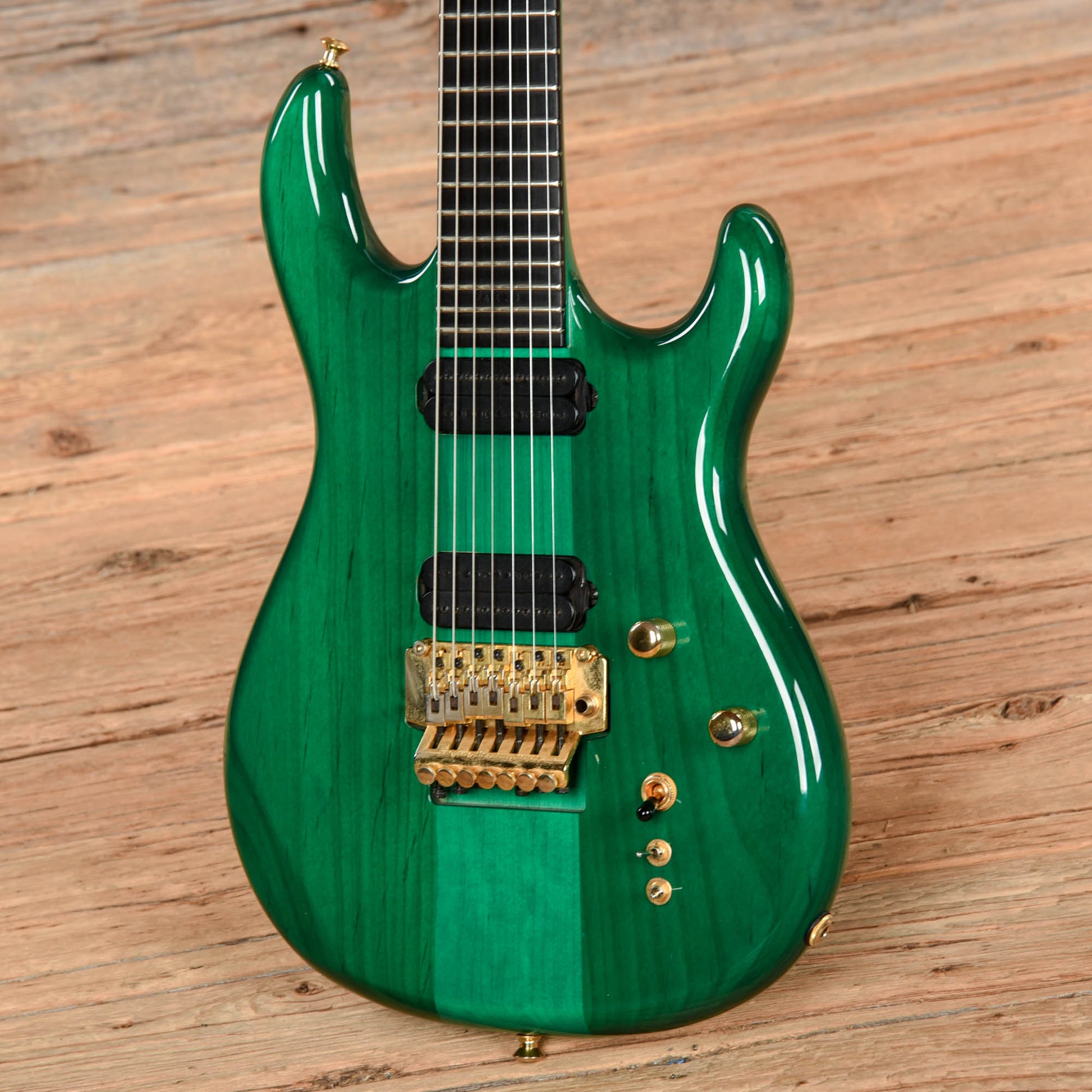 Carvin 7-String Transparent Green Electric Guitars / Solid Body